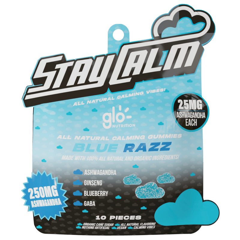 Stay Calm Blue Razz Gummies by Glo Nutrition